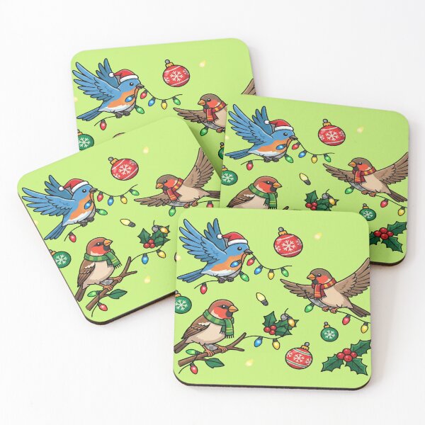 Item preview, Christmas Birds Holiday Celebration – Cute Festive Bird Illustration for Stickers / T-Shirts / Mugs designed and sold by Soft Strength Studio.