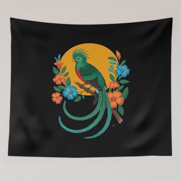 Item preview, Quetzal Guatemala Pride Bird lover watcher floral designed and sold by TechnicalSara.