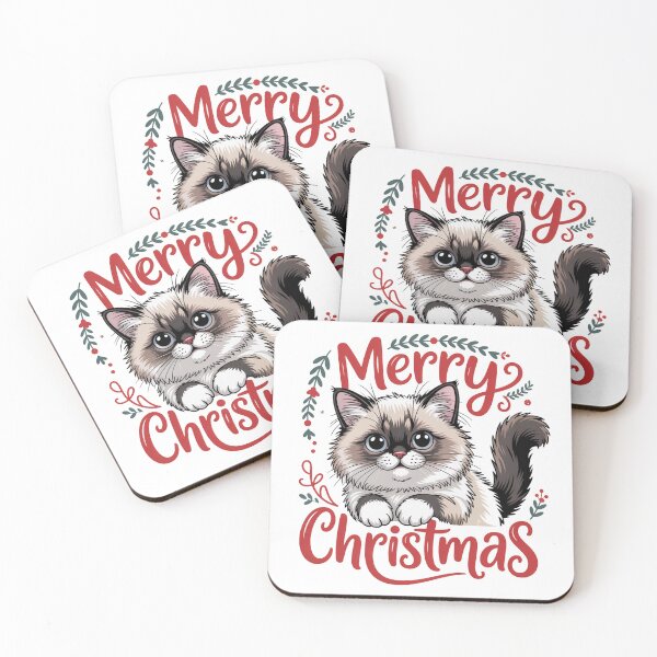 Item preview, Ragdoll cat merry Christmas Santa designed and sold by kaka8888.