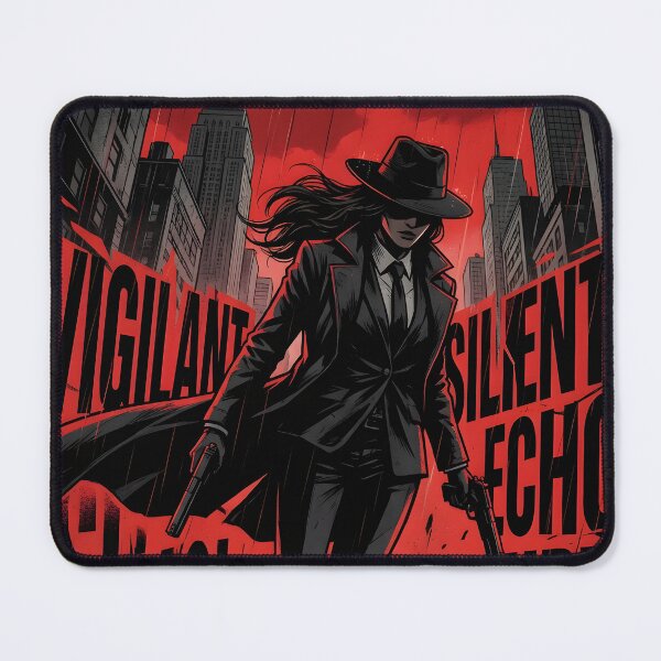 Item preview, Crimson Noir Vigilante in the Rain designed and sold by AbstractAuraArt.