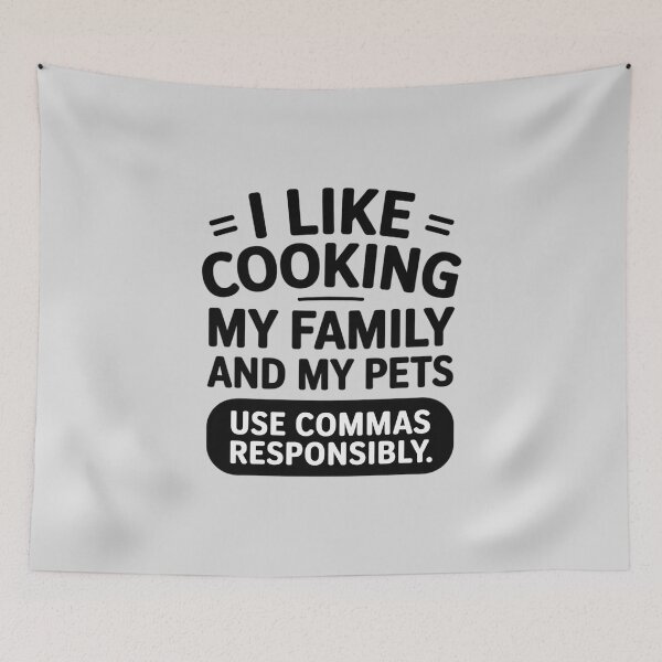 Item preview, Quote I Like Cooking My Family and My Pets Use Commas designed and sold by HardcoreTour.