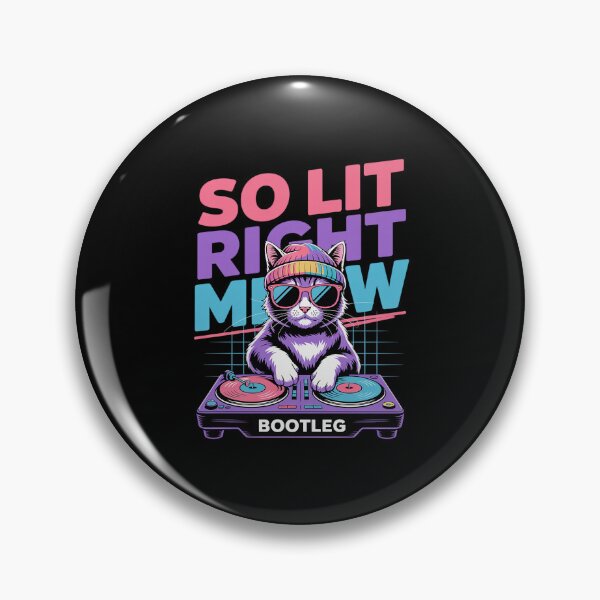 Item preview, Funny Cat Rave Graphic Clothing So Lit Right Meow DJ Cat Tee  designed and sold by RayArmstrong.