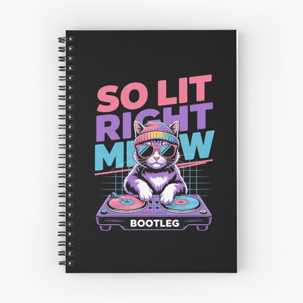 Item preview, Funny Cat Rave Graphic Clothing So Lit Right Meow DJ Cat Tee  designed and sold by RayArmstrong.