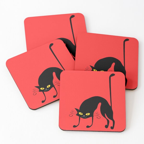 Item preview, Minimalist Black Cat With Yellow Eyes Illustration  designed and sold by anandsiva2703.