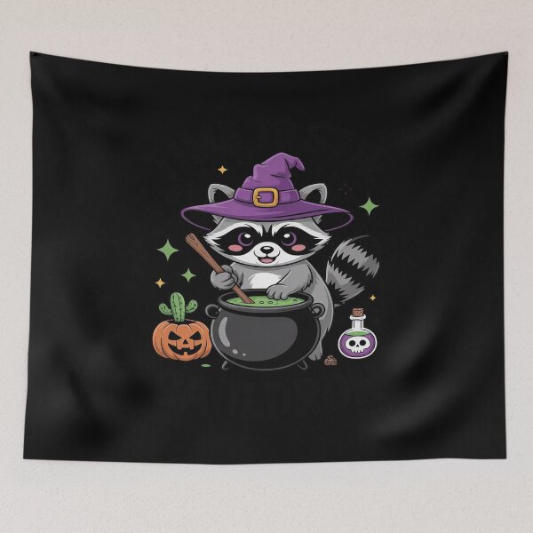 Item preview, Raccoon Halloween Time to Stir The Cauldron Pot Spooky Feral designed and sold by HardcoreTour.