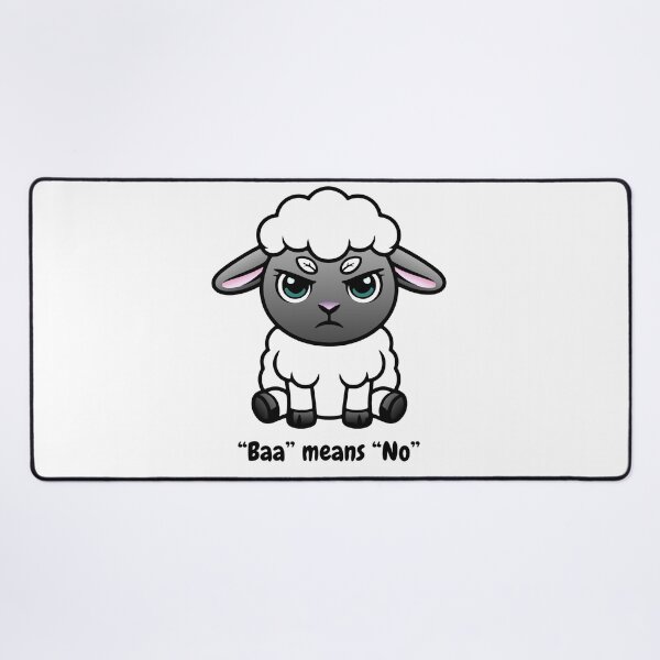 Item preview, "Baa" means "No" designed and sold by Wildly Uncivilised.