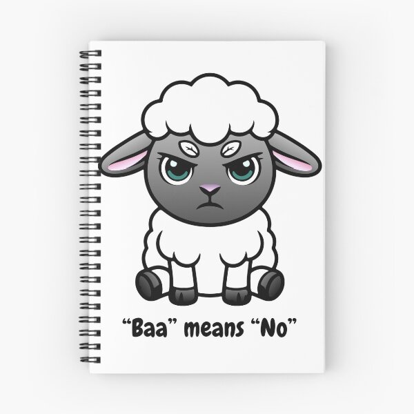 Item preview, "Baa" means "No" designed and sold by Wildly Uncivilised.