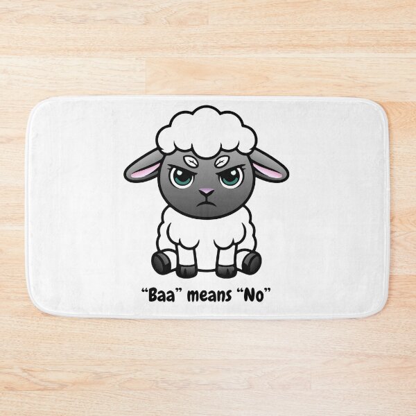 Item preview, "Baa" means "No" designed and sold by Wildly Uncivilised.