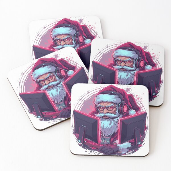 Item preview, Cyberpunk Gamer Santa — RGB Neon Christmas Mascot designed and sold by SoulenCify.