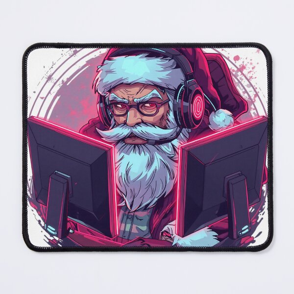 Item preview, Cyberpunk Gamer Santa — RGB Neon Christmas Mascot designed and sold by SoulenCify.
