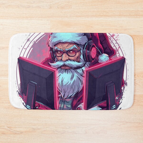 Item preview, Cyberpunk Gamer Santa — RGB Neon Christmas Mascot designed and sold by SoulenCify.