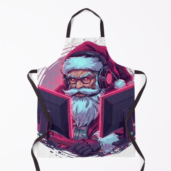 Item preview, Cyberpunk Gamer Santa — RGB Neon Christmas Mascot designed and sold by SoulenCify.