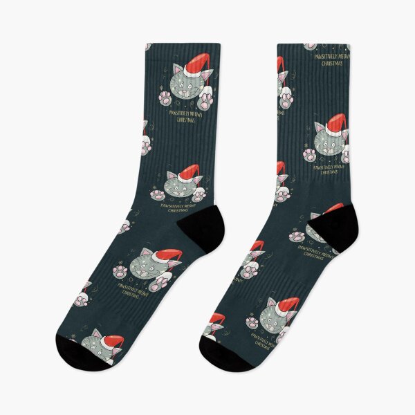 Item preview, Pawsitively Meowy Christmas Cute Cat Santa Design tshirt designed and sold by anandsiva2703.