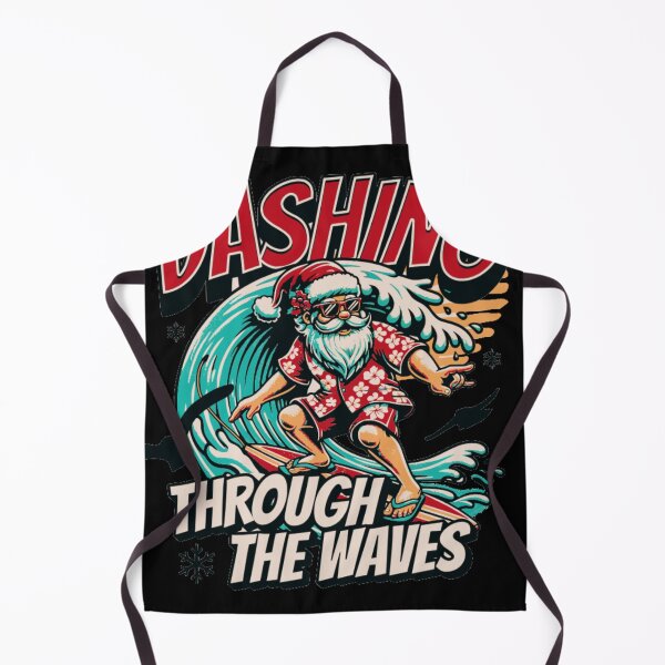 Item preview, DASHING THROUGH THE WAVES Surfing Santa Tropical Christmas Graphic Tee designed and sold by GenZFashion000.