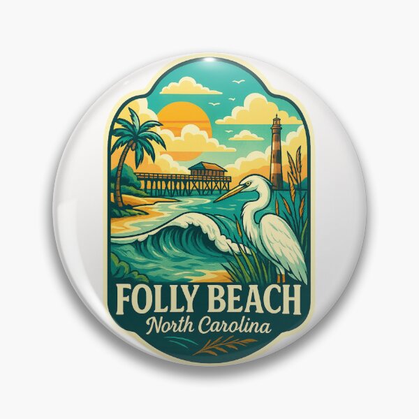 Item preview, Folly Beach North Carolina – Egret and Pier Coastal Scene designed and sold by Places On Earth.