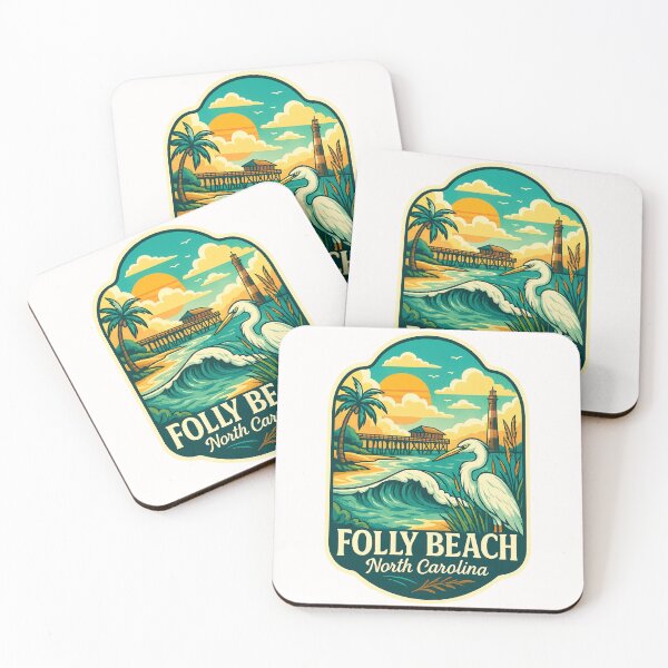 Item preview, Folly Beach North Carolina – Egret and Pier Coastal Scene designed and sold by Places On Earth.