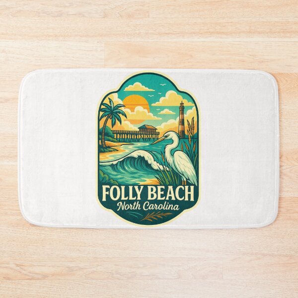 Item preview, Folly Beach North Carolina – Egret and Pier Coastal Scene designed and sold by Places On Earth.