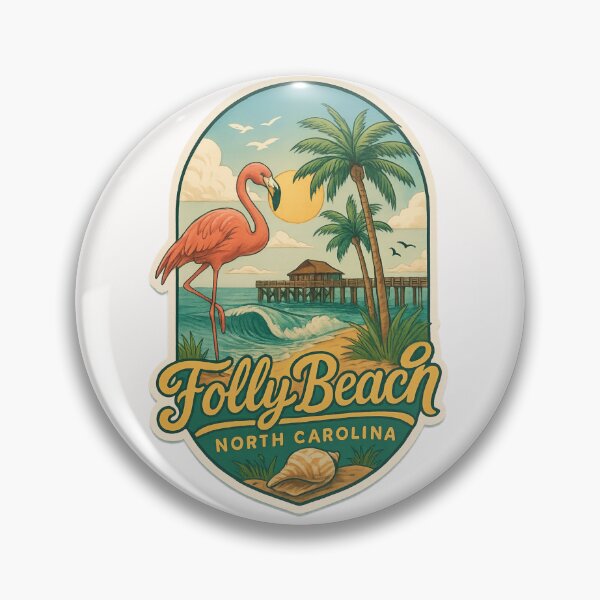 Item preview, Folly Beach North Carolina – Flamingo and Surfside Sunset designed and sold by Places On Earth.