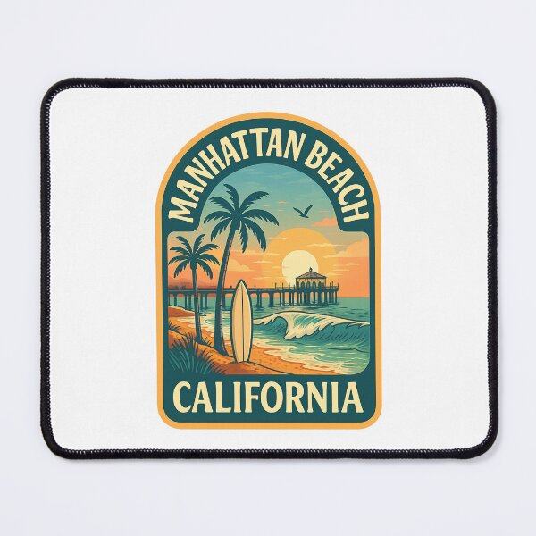 Item preview, Manhattan Beach California – Pier and Surf Sunset Scene designed and sold by Places On Earth.