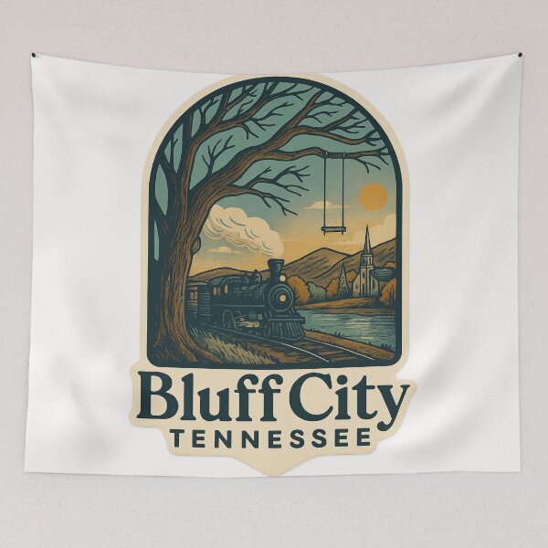 Item preview,  Vintage Train in Bluff City Tennessee Sunset Scene designed and sold by Places On Earth.