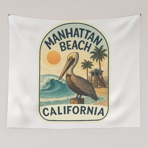 Item preview,  Pelican and Surf at Manhattan Beach California designed and sold by Places On Earth.