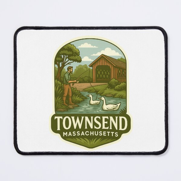 Item preview,  Rustic Covered Bridge and Fishing Scene in Townsend Massachusetts designed and sold by Places On Earth.