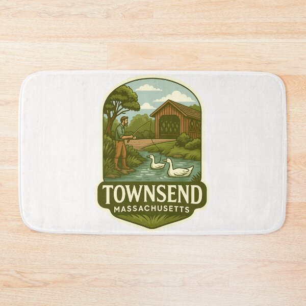 Item preview,  Rustic Covered Bridge and Fishing Scene in Townsend Massachusetts designed and sold by Places On Earth.