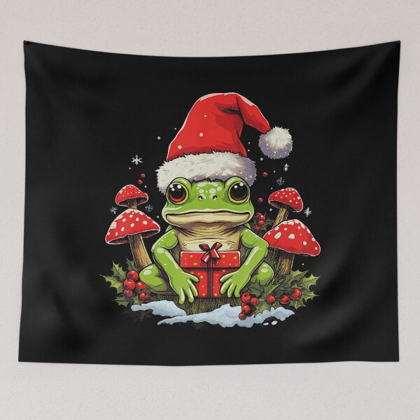 Item preview, Christmas Frog Cottagecore Cute Mushroom Aesthetic X-Mas designed and sold by RosaliaAmber.