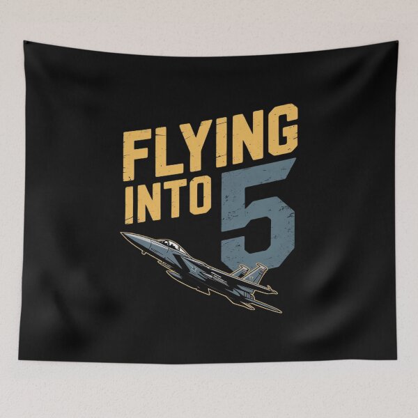 Item preview, Flying Into 5 Fighter Jet 5 Year Old 5th Birthday designed and sold by RustsyMin.