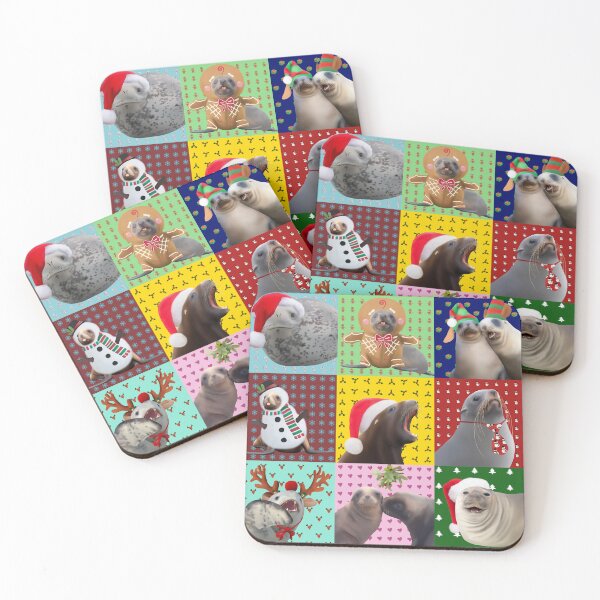Item preview, Christmas pinniped patchwork designed and sold by GivernyKate.