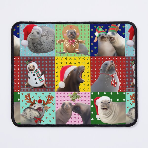 Item preview, Christmas pinniped patchwork designed and sold by GivernyKate.