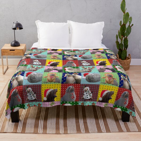 Item preview, Christmas pinniped patchwork designed and sold by GivernyKate.