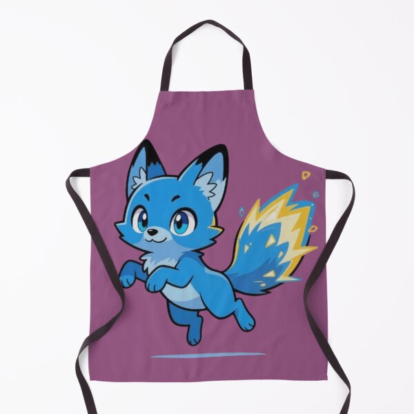 Artikelvorschau, Niedlicher blauer Feuerfuchs-Aufkleber – Kawaii-Flammenschwanz-Tierkunst. entworfen und verkauft von Subhash1562.