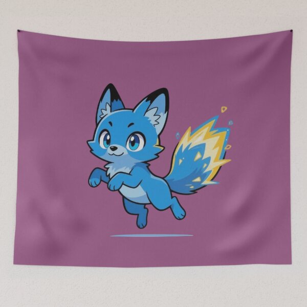 Item preview, Cute Blue Fire Fox Sticker – Kawaii Flame Tail Animal Art. designed and sold by Subhash1562.