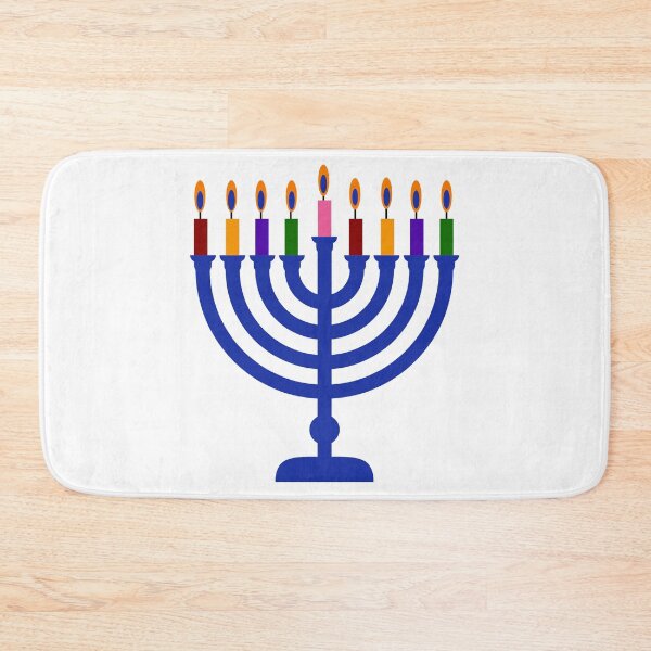 Item preview, Hanukah menorah with colorful candles  designed and sold by Rachel the Artist .