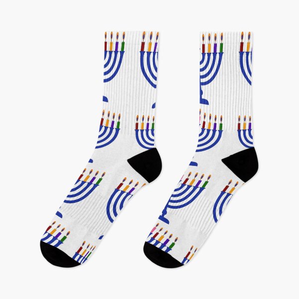 Item preview, Hanukah menorah with colorful candles  designed and sold by Rachel the Artist .