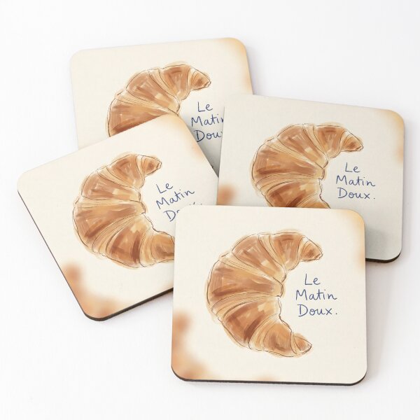 Item preview, Le Matin Doux Croissant Illustration designed and sold by AbstractAuraArt.