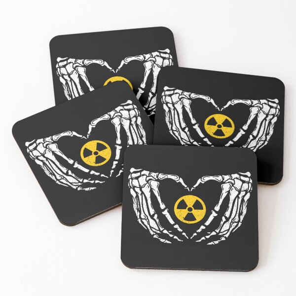 Aperçu de l'œuvre Squelette de cœur radioactif - Cadeau humoristique sur les risques nucléaires et biologiques créée et vendue par manueldila.