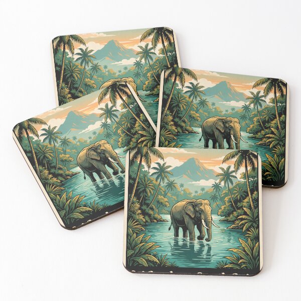 Item preview, Sri Lanka Tropical Elephant Landscape designed and sold by AbstractAuraArt.