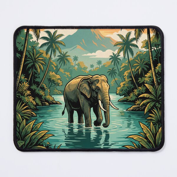 Item preview, Sri Lanka Tropical Elephant Landscape designed and sold by AbstractAuraArt.