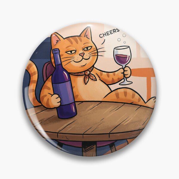 Item preview, Vino Chat Relaxed Wine Cat Illustration designed and sold by AbstractAuraArt.