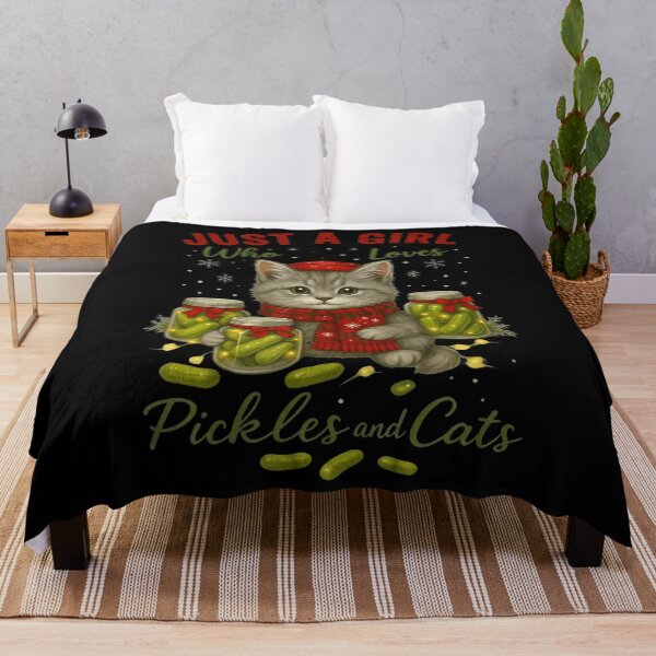 Item preview, Just A Girl Who Loves Pickles And Cats Christmas designed and sold by GeorgeneCharlo.