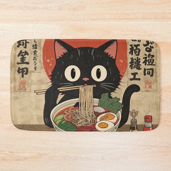 Item preview, Kuro Neko Ramen Run Kawaii designed and sold by peyannaa.