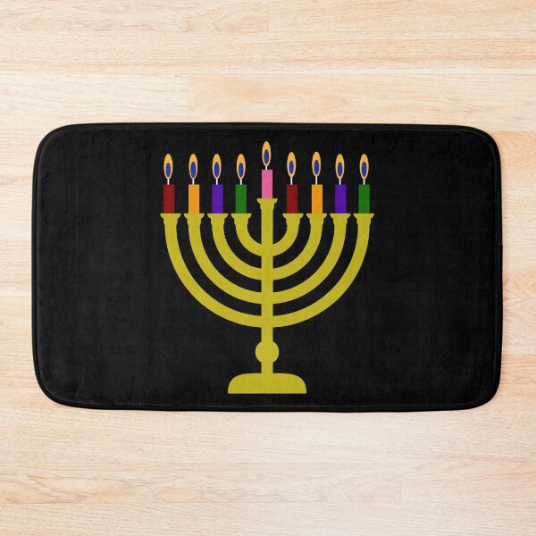 Item preview, Hanukah menorah with colorful candles  designed and sold by Rachel the Artist .