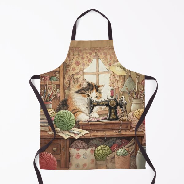 Item preview, Easily Distracted By Cats And Sewing - A Cat Sewing designed and sold by Wiss2Arts.