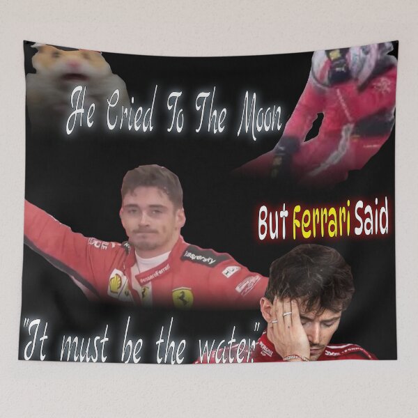 Item preview, He Cried to the Moon – Charles Leclerc ‘Must Be the Water’ Meme Shirt designed and sold by NoodleMoose.