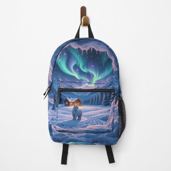Item preview, Arctic Night Magic – Polar Bear & Aurora Winter Landscape designed and sold by PixelVibe782.