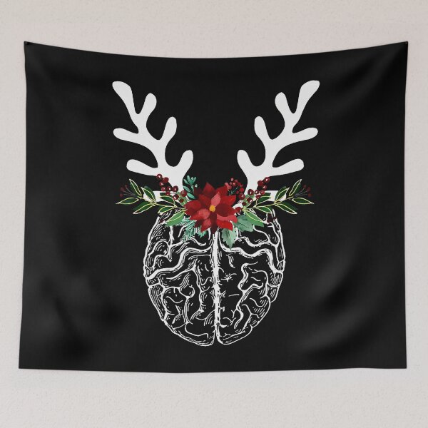 Item preview, Anatomy Brain Floral Reindeer Christmas Neurology Nurse designed and sold by ToriKarla.
