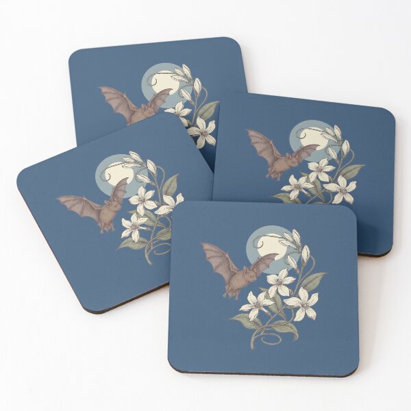 Item preview, Moonlit Bat with Soft Night Blossoms designed and sold by BirdsnStuff.