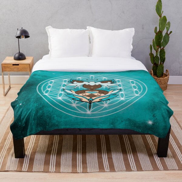 Aperçu de l'œuvre La fée Lilie et sa Fleur de Vie turquoise créée et vendue par Herami.